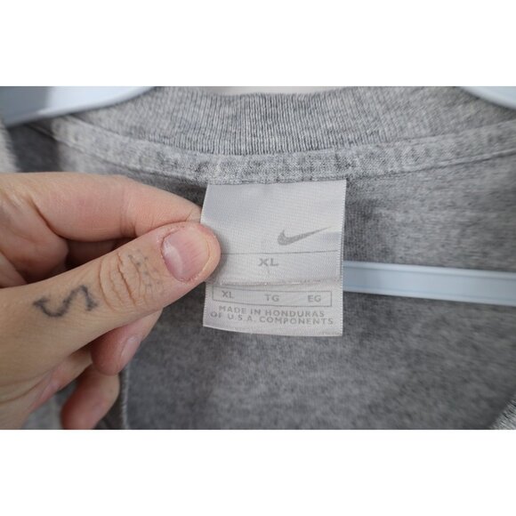 Vintage Y2K Nike Mens XL Distressed Travis Scott Mini Swoosh Striped T-Shirt - Picture 11 of 16